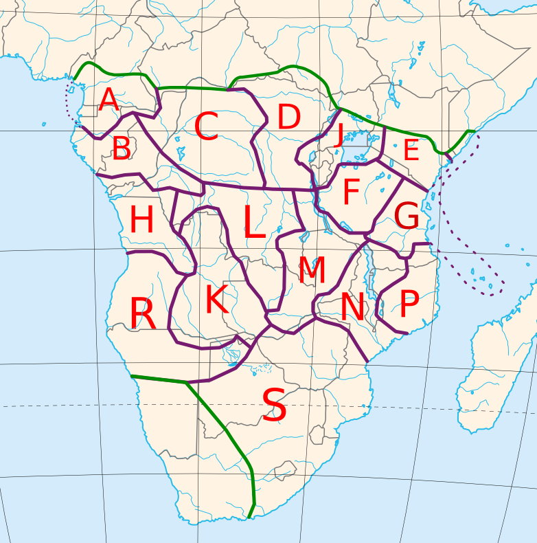 Map of Bantu Zones