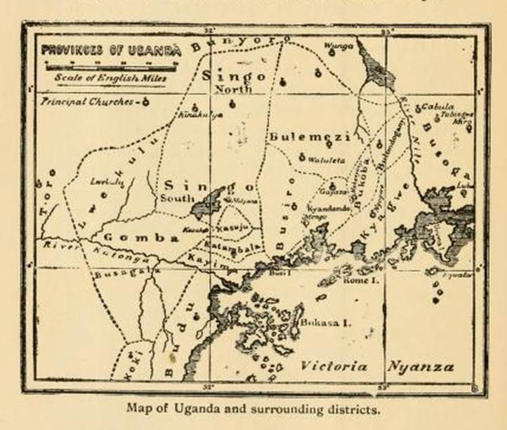 Map of Uganda and surrounding districts