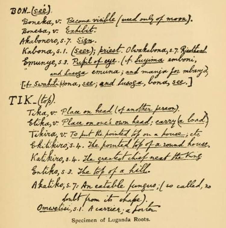 An image of a table of words in a letter